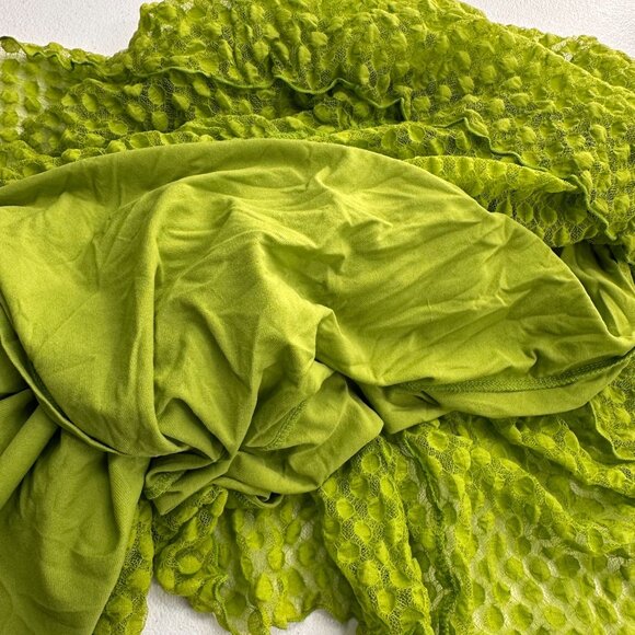 Green Madison Textured Sleeveless Tiered V-Neck Dress Womens Size L Babydoll - Picture 8 of 9